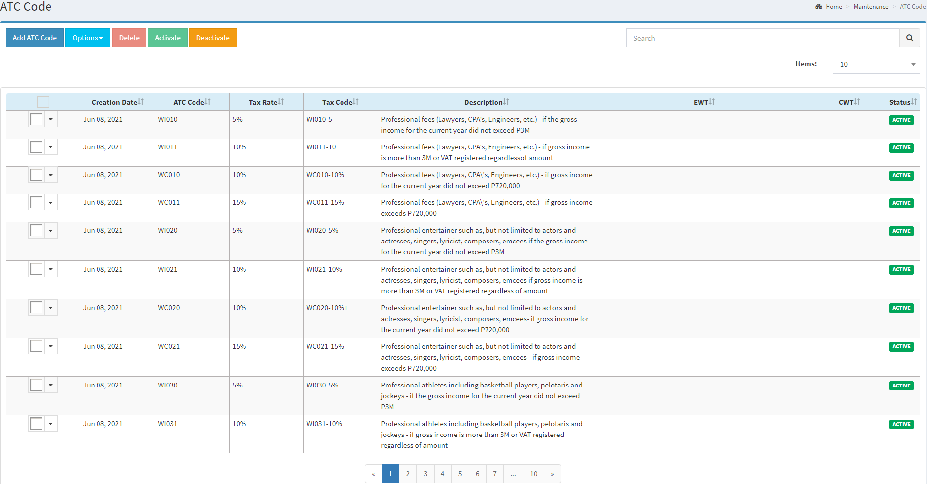 ATC Code Documentation Home
