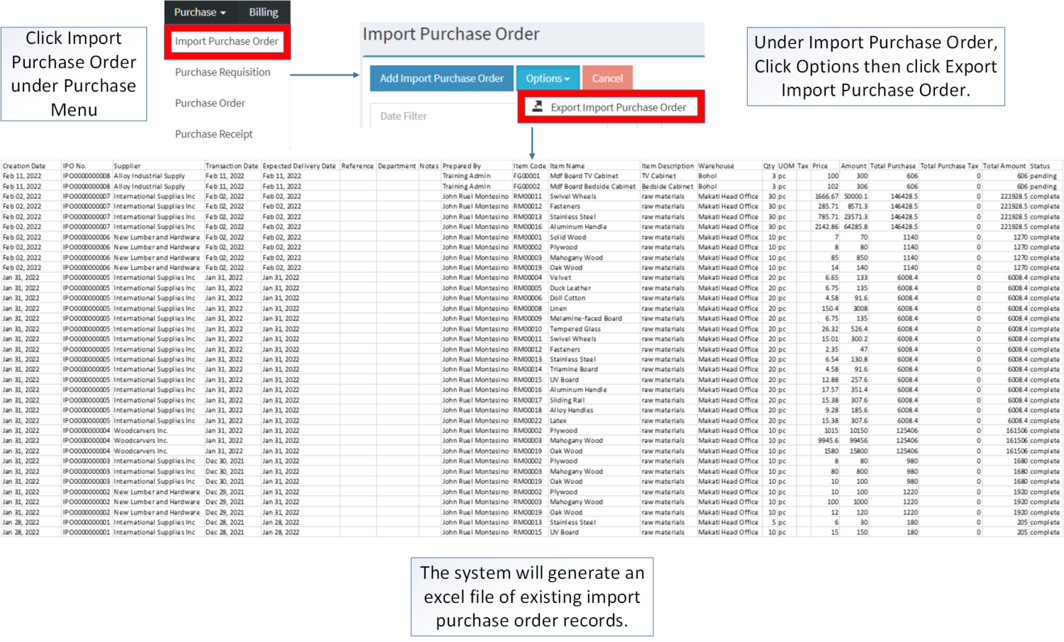 Purchase - Import Purchase Order - Export.png